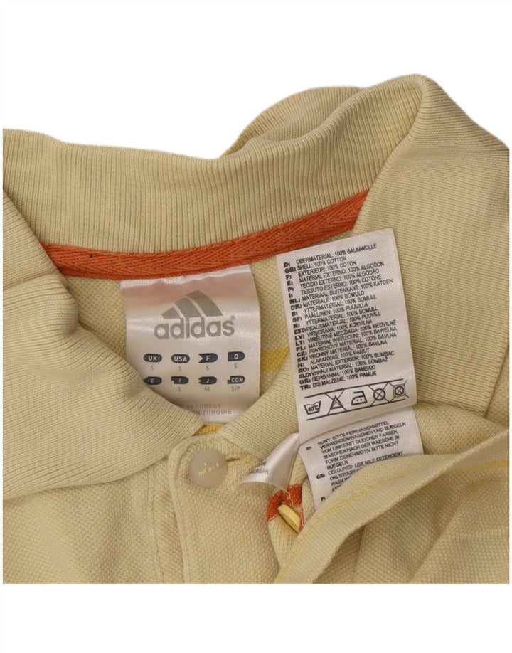 Adidas Polo Homme Petit Coton Rayé Jaune