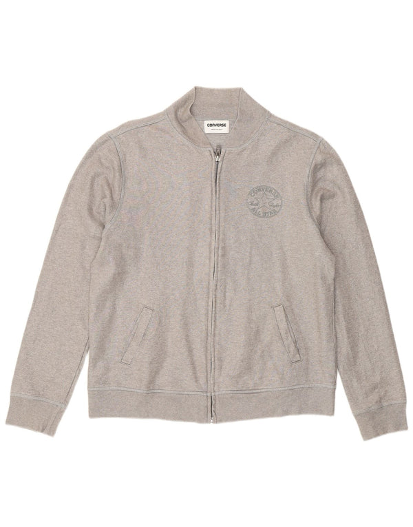 CONVERSE Veste de survêtement pour femme UK 14 Large Argent Coton