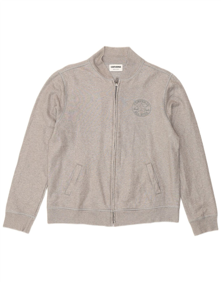 CONVERSE Veste de survêtement pour femme UK 14 Large Argent Coton