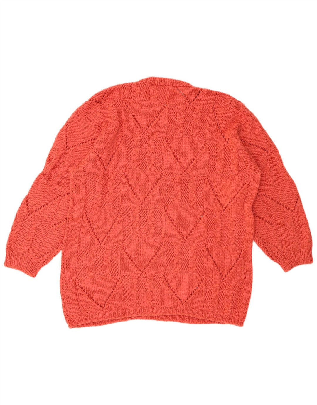 VINTAGE Pull ras du cou pour femme UK 18 XL Rouge