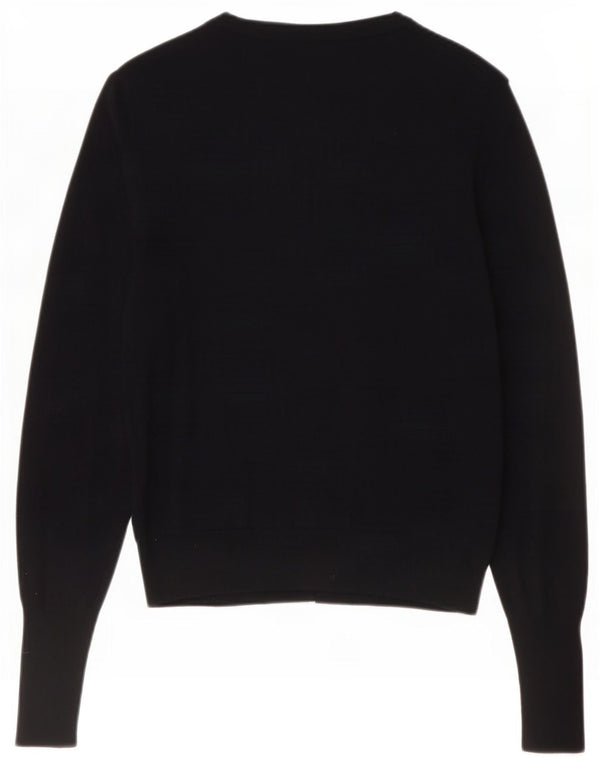 Marks & Spencer Pull Cardigan Femme UK 10 Petit Viscose Noir