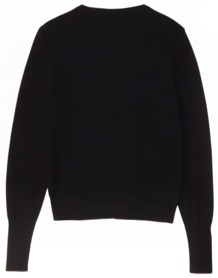 Marks & Spencer Pull Cardigan Femme UK 10 Petit Viscose Noir