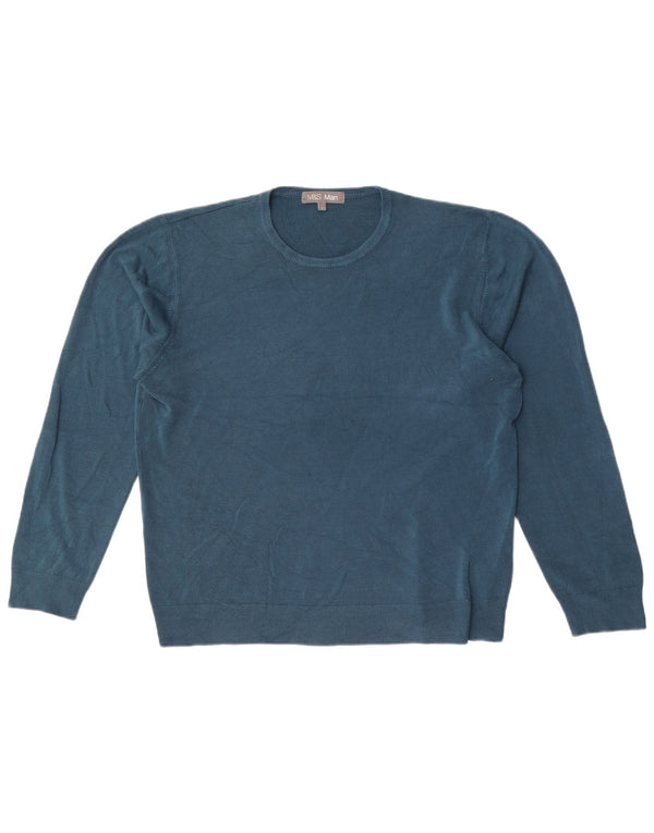 Marks & Spencer Pull à col rond pour homme en acrylique bleu Taille L
