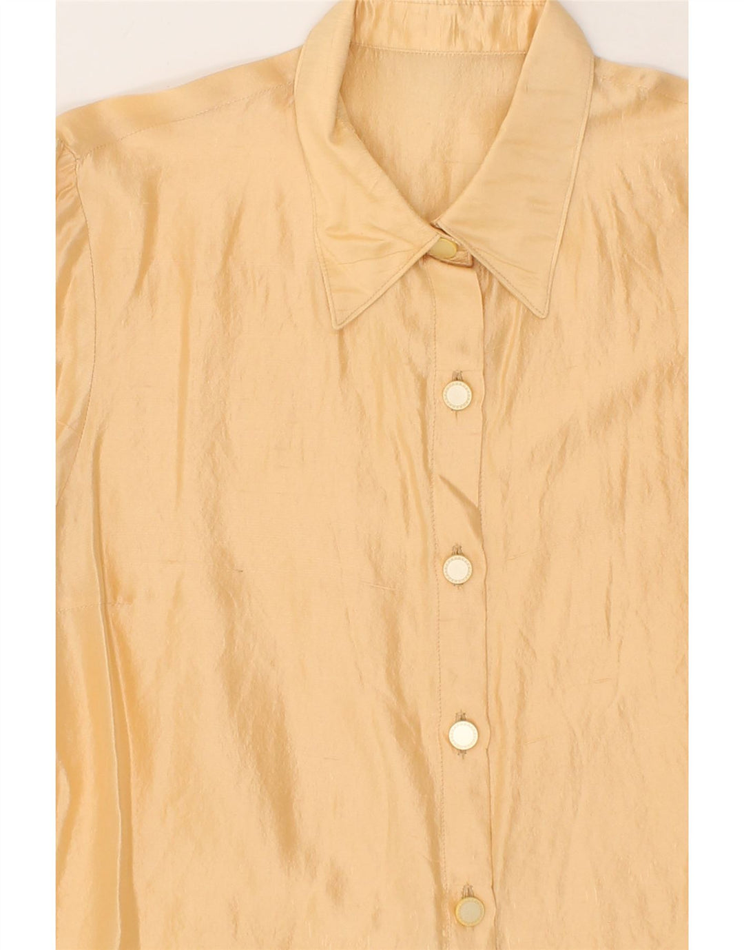 VINTAGE Womens Shirt Blouse UK 14 Medium Yellow Vintage Vintage and Second-Hand Vintage from Messina Hembry 