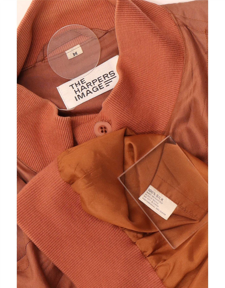 vintage Mens Bomber Jacket UK 38 Soie rose moyenne