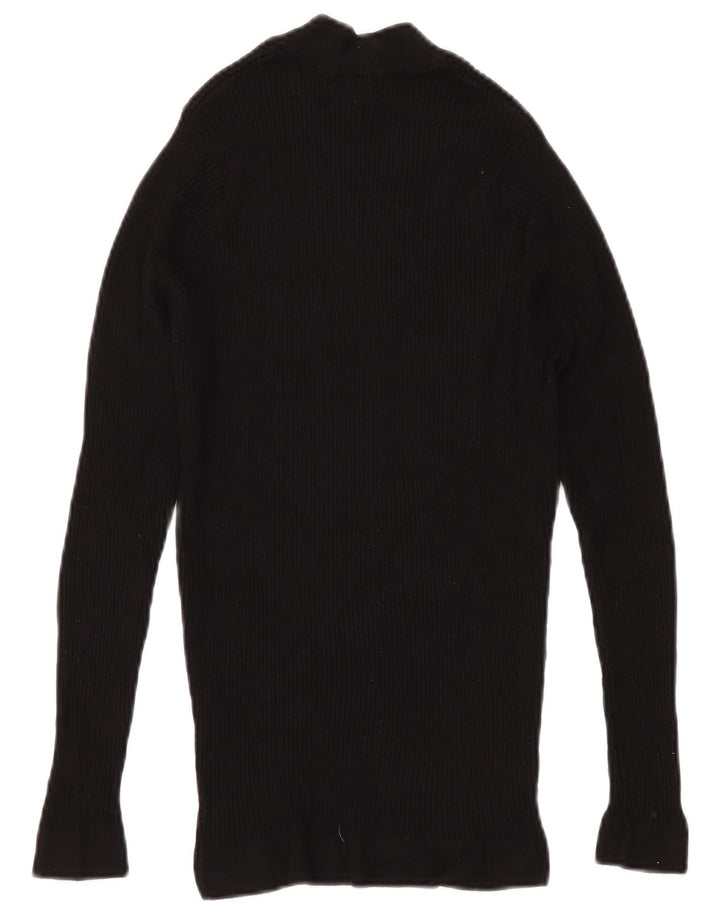 ZARA Pull à col roulé pour femme UK 8 Small Noir Viscose