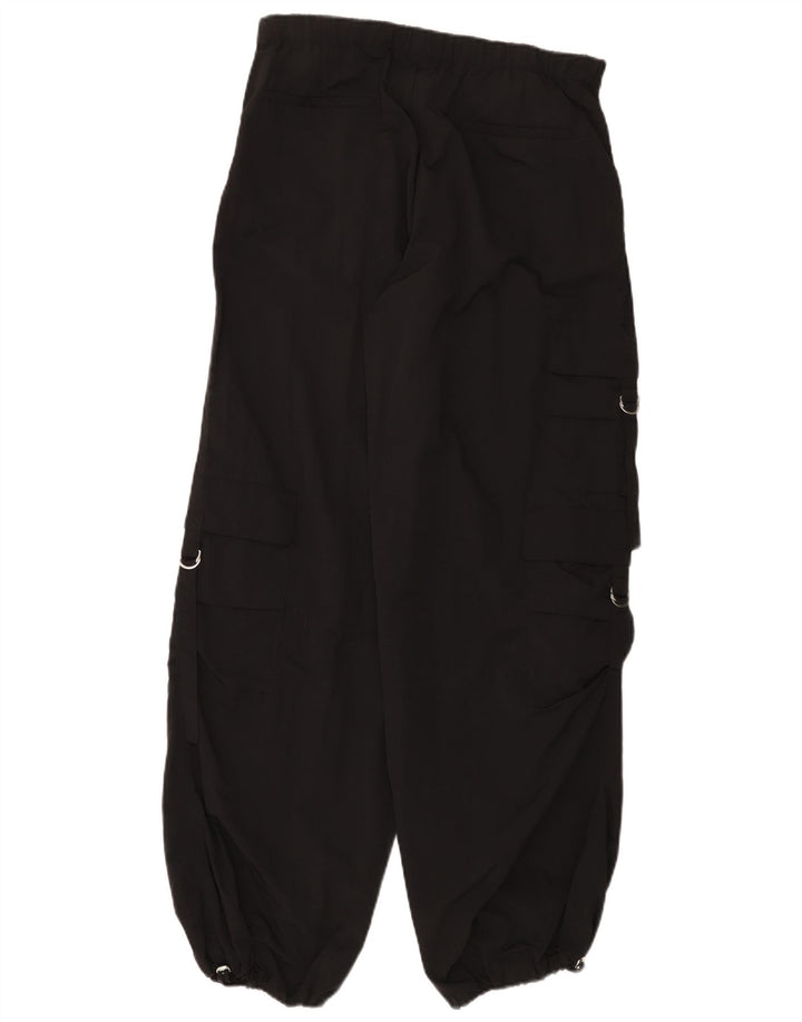 Pantalon Cargo Coupe Ample Zara Femme Moyen W30 L31 Noir Polyamide