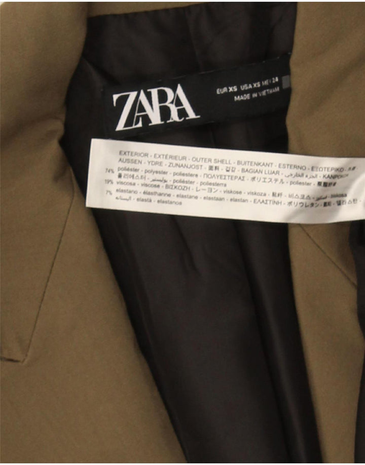 Zara Veste Blazer Double Boutonnage Homme UK 34 XS Kaki Polyester