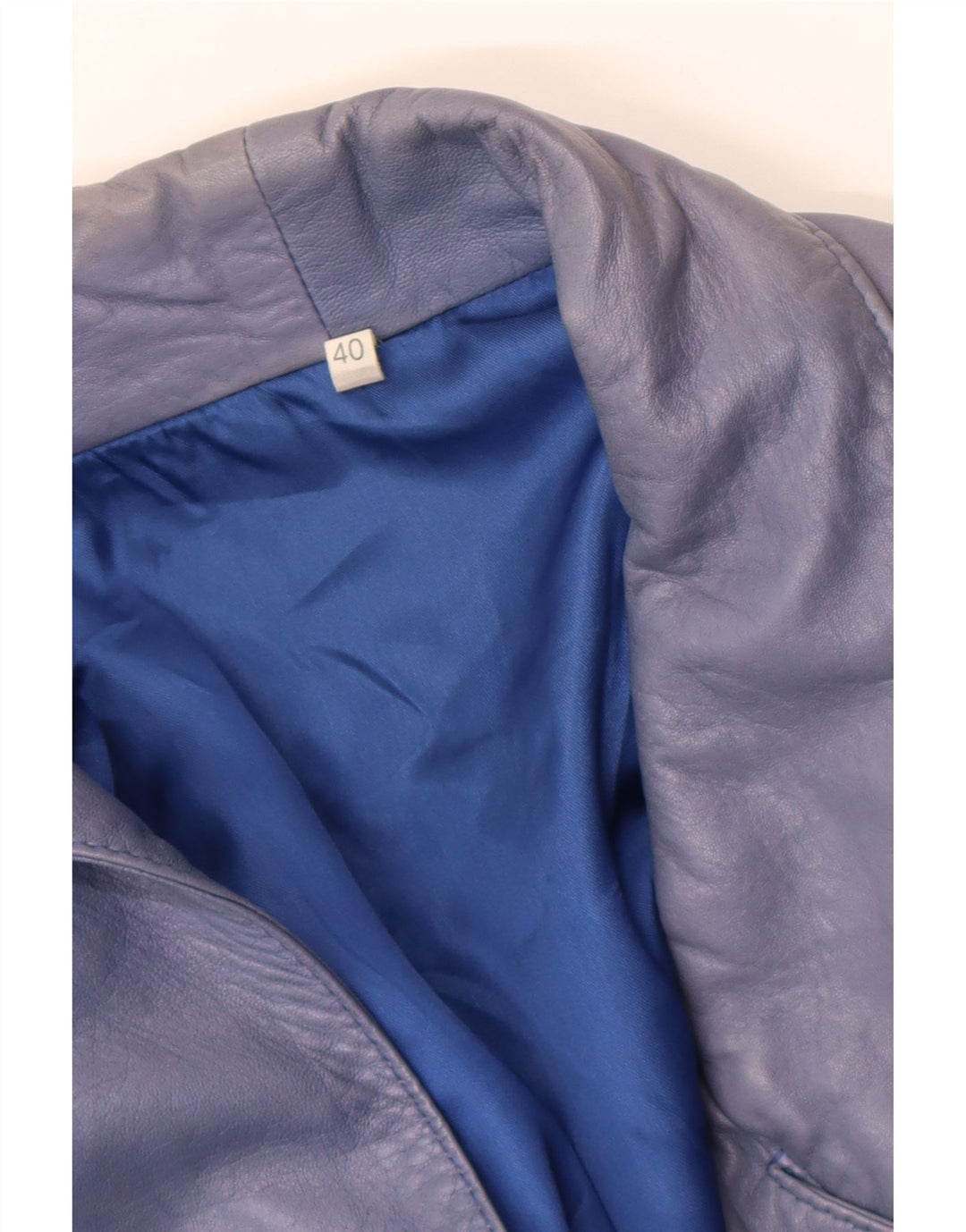 veste en cuir surdimensionnée femme vintage EU 40 Bleu moyen