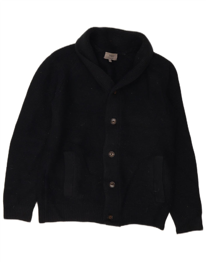 Marks & Spencer Pull Cardigan Homme Petit Bleu Marine Acrylique