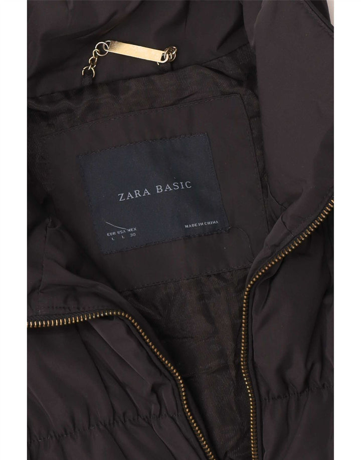 Zara Veste matelassée pour femme UK 14 Large Bleu marine
