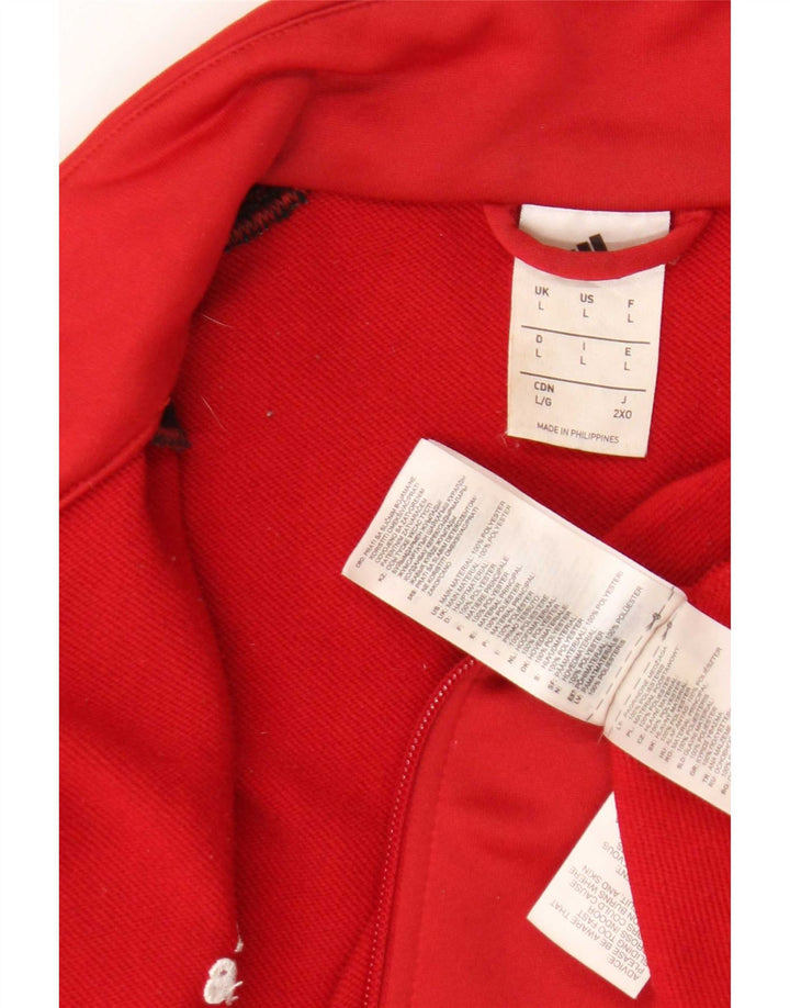 Adidas Veste de survêtement pour homme Large Rouge Colorblock Polyester
