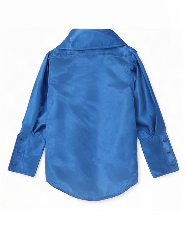 Chemise formelle homme vintage petit bleu