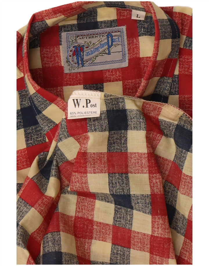 Chemise homme vintage Grand Vichy Rouge Polyester