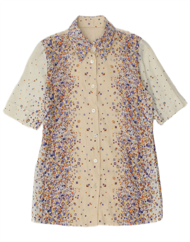 PANCALDI & B Ensemble jupe 2 pièces pour femme UK 4 XS W24 Coton géométrique beige