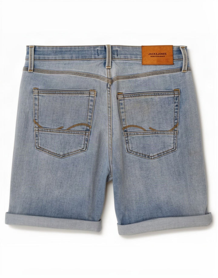 Jack & Jones Short en jean pour homme Small W29 Bleu Coton