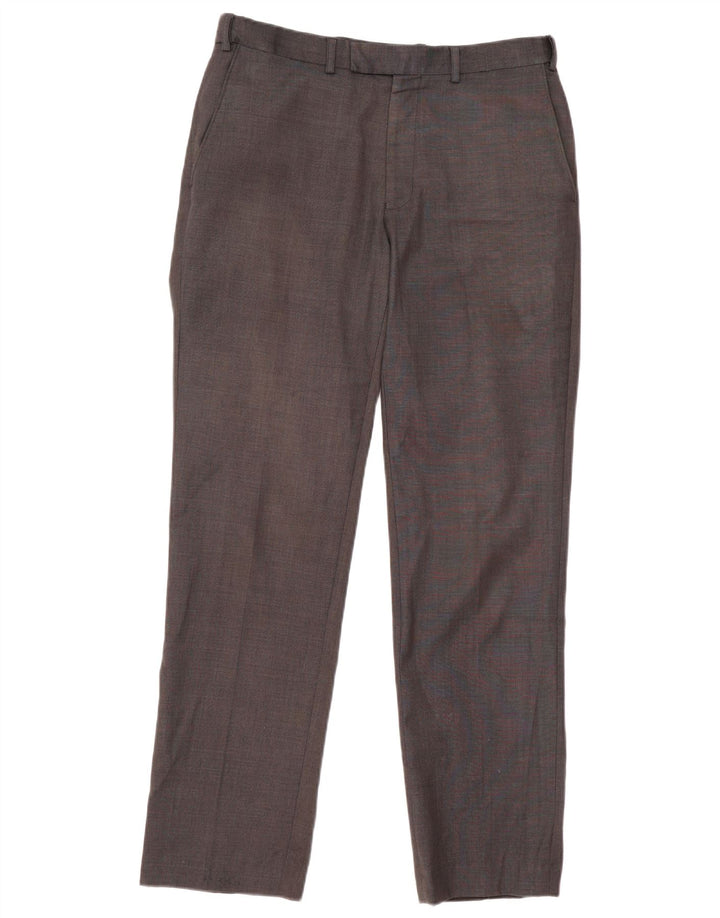 Marks & Spencer Pantalon de Costume Droit Homme W32 L33 Gris Laine