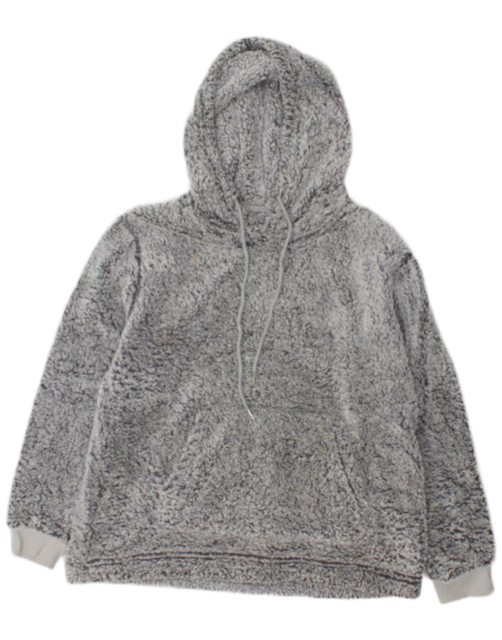 John Lewis Pull polaire à capuche pour femme UK 14 Gris moyen Polyester