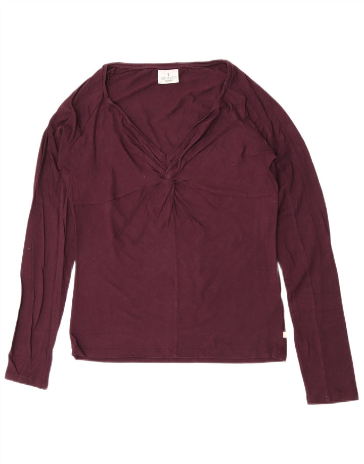 Trussardi Femme Top Manches Longues UK 12 Violet Moyen Viscose