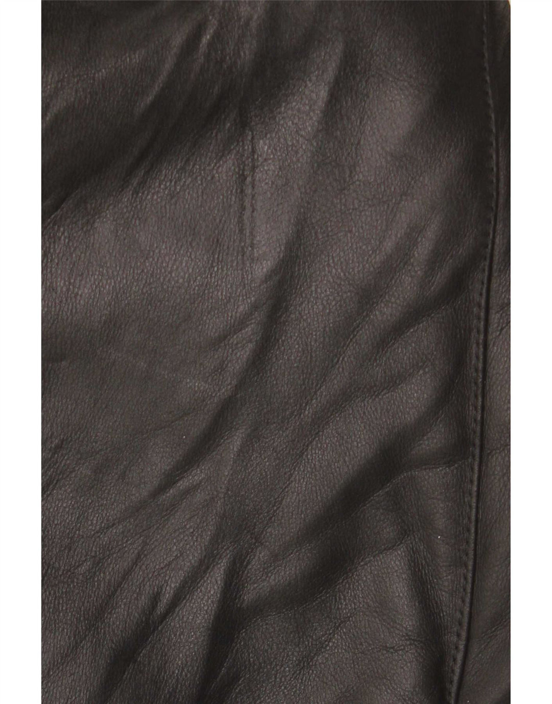 vintage Femme Shearling Coat UK 12 Cuir Noir Moyen