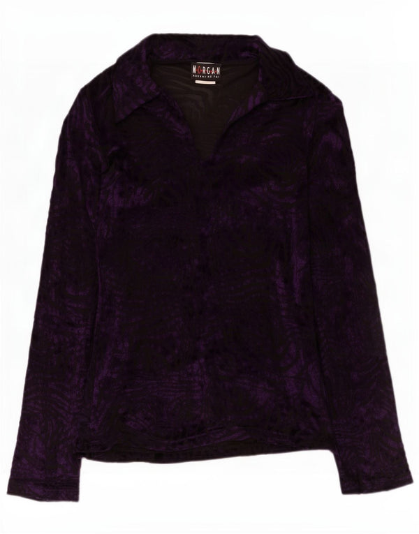 Morgan Chemisier en velours à manches longues pour femme UK 42 Viscose violet moyen