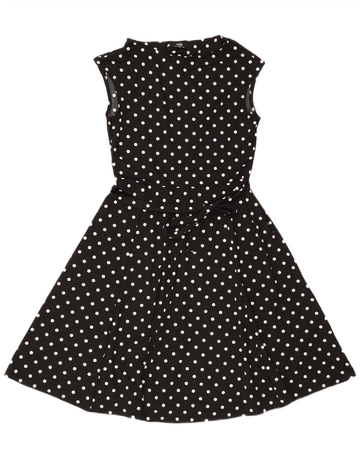 Wallis Robe trapèze sans manches pour femme UK 42, pois noirs moyens