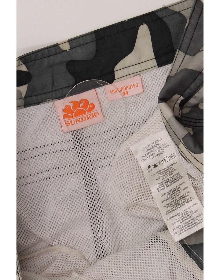 Sundek short de bain régulier pour hommes grand gris camouflage polyester