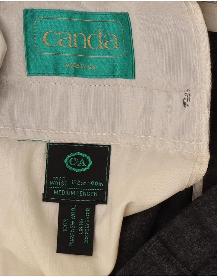 C&A Pantalon Canda Regular Casual W40 L31 Homme Gris Laine Vierge