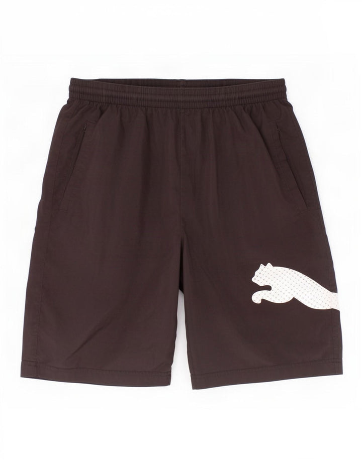 Puma Short de Sport Graphique Garçon 13-14 Ans Noir