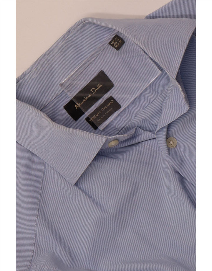MASSIMO DUTTI Chemise Homme Taille 38 38 Bleu Moyen Rayure