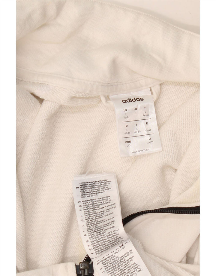 ADIDAS Veste de survêtement pour femme UK 16/18 Grand coton blanc