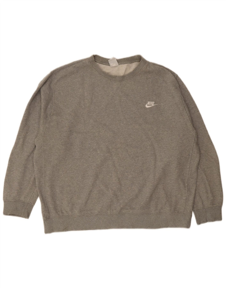 Nike Sweat-shirt pour homme en coton moucheté gris 2XL