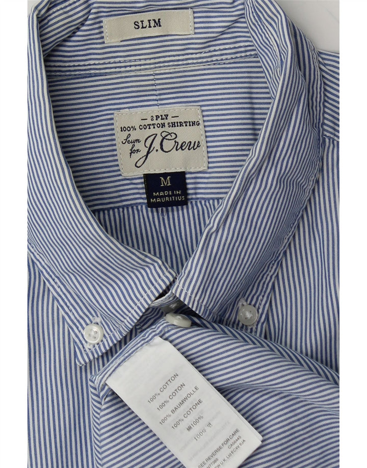 J. CREW Chemise cintrée pour homme en coton à fines rayures bleu moyen