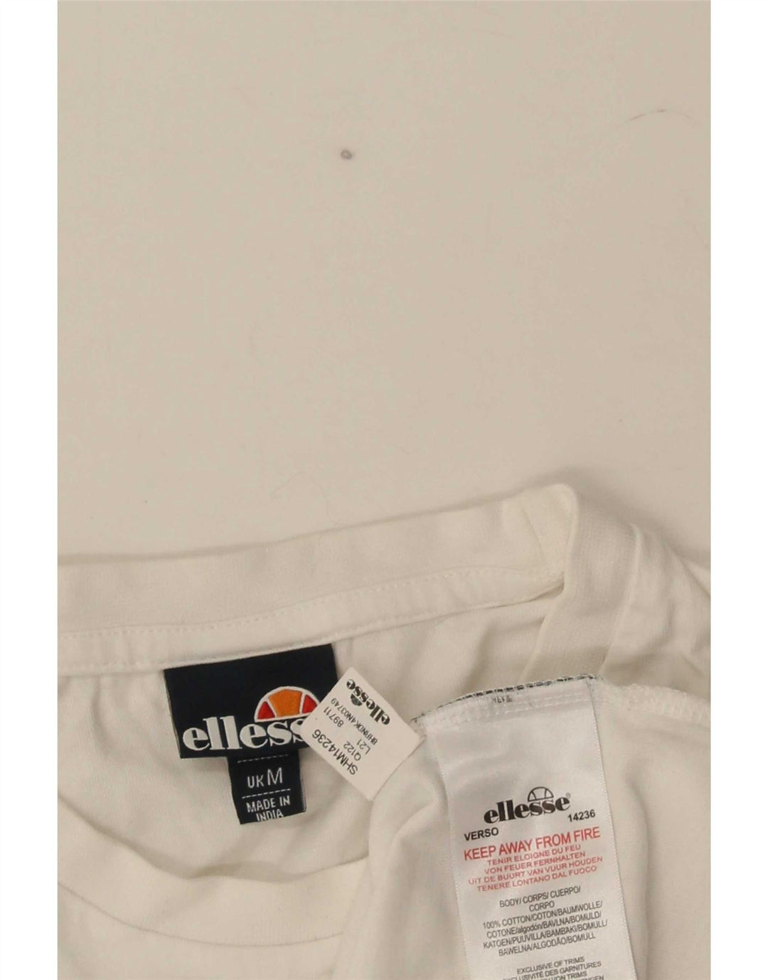 Ellesse T-Shirt Graphique Homme Blanc Moyen Coton