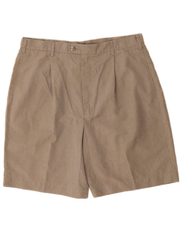 Marks & Spencer Short Chino Homme W36 Grand Carreau Vert Polyester