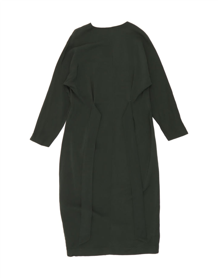 MASSIMO DUTTI Womens Long Sleeve Bodycon Dress EU 40 Medium Green Viscose Vintage Massimo Dutti and Second-Hand Massimo Dutti from Messina Hembry 