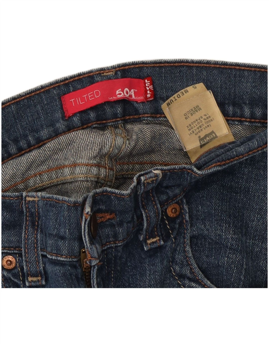 Levi's Jean Slim 504 Tilted Femme US 5 Medium W30 L32 Bleu Coton