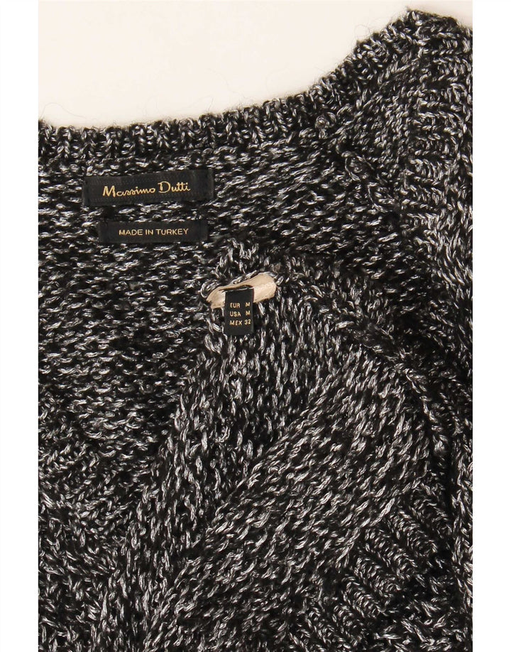 Massimo Dutti Pull col V pour femme UK 14 Gris moyen moucheté