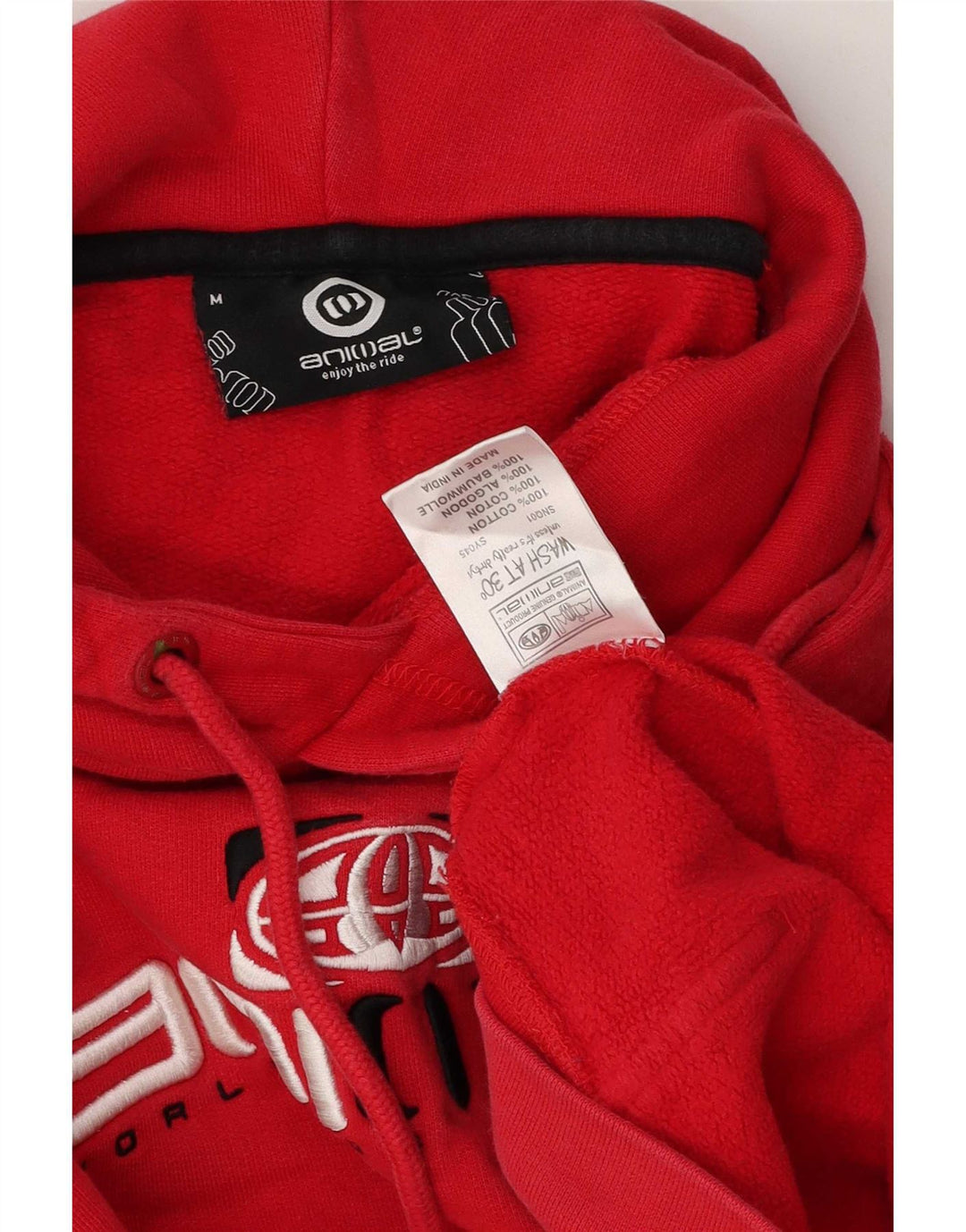 Animal Pull à Capuche Graphique Homme Rouge Moyen Coton