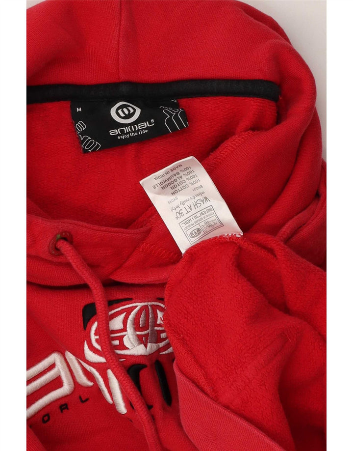 Animal Pull à Capuche Graphique Homme Rouge Moyen Coton