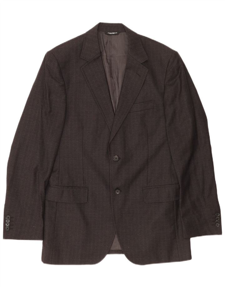 DOLCE & GABBANA Veste blazer à 2 boutons pour homme UK 38 Gris moyen à carreaux