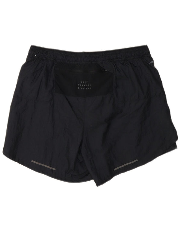 Nike Short de sport Dri Fit pour femme UK 14 Nylon color block noir moyen