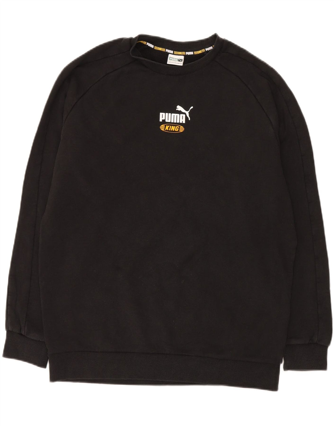 Puma Sweat-shirt graphique pour homme en coton noir Taille L