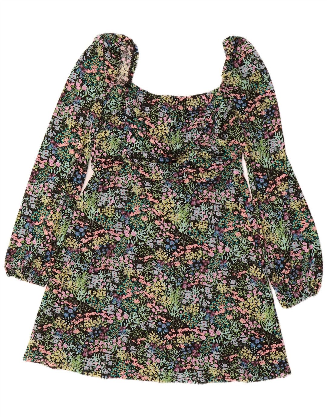 Topshop Robe à épaules dénudées pour femme UK 44 Grand motif floral multicolore