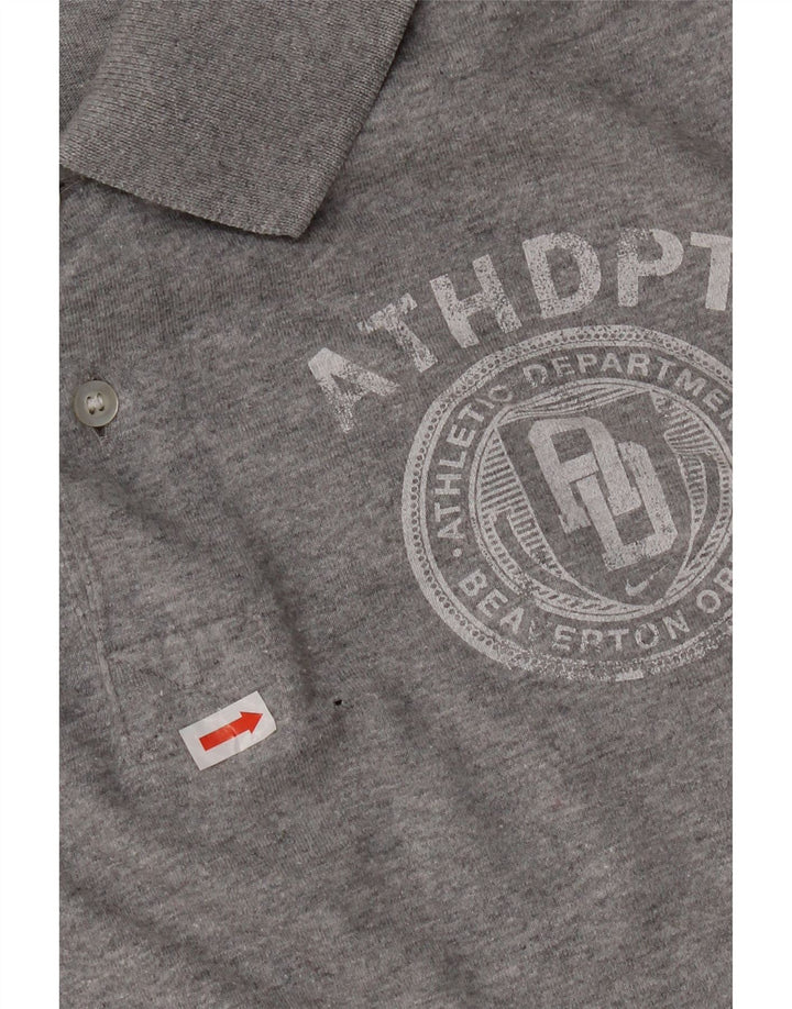 Nike Polo graphique pour homme en coton moucheté gris Taille L