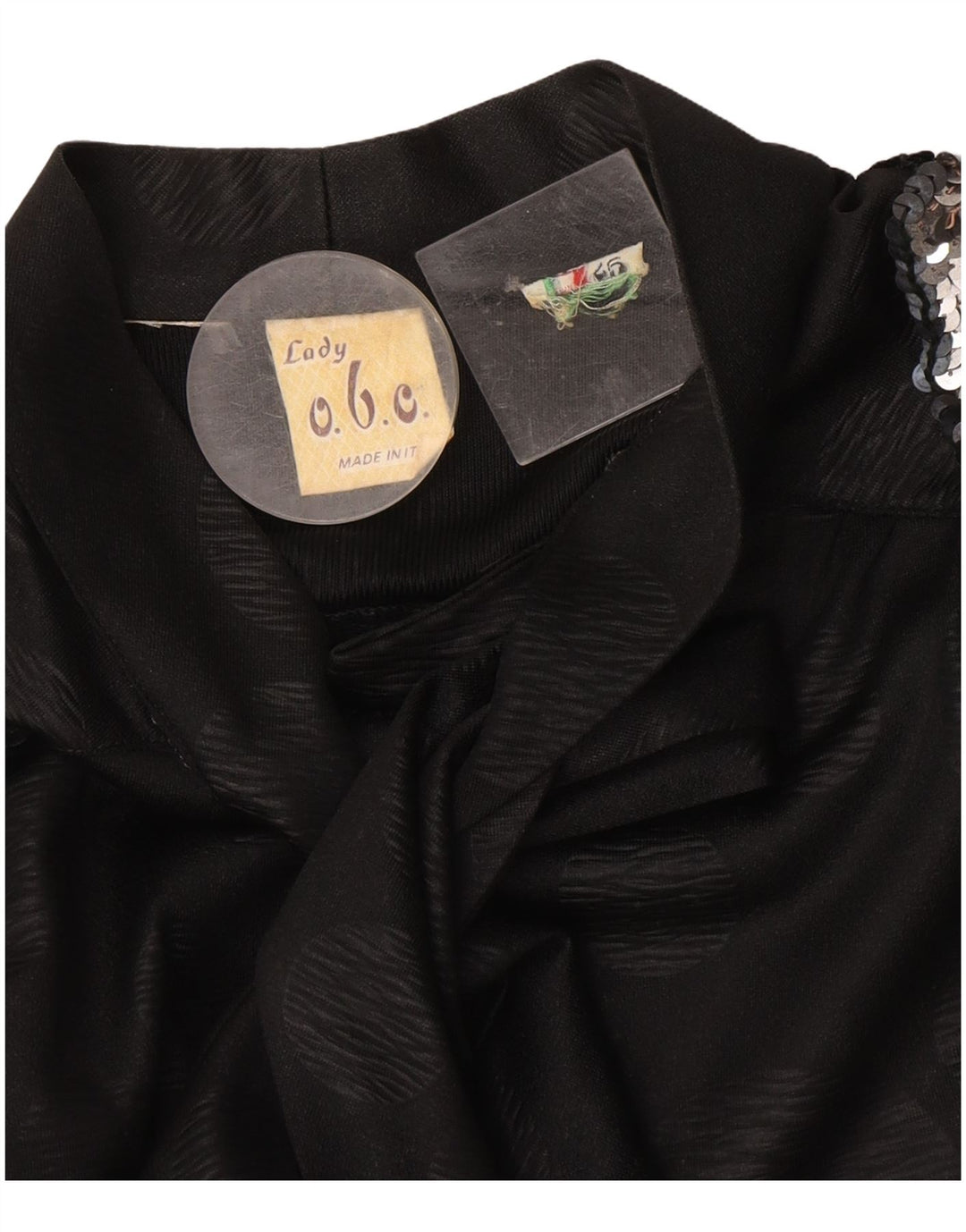 vintage Femme Front Tie Shirt Blouse IT 46 Grand Noir À Pois