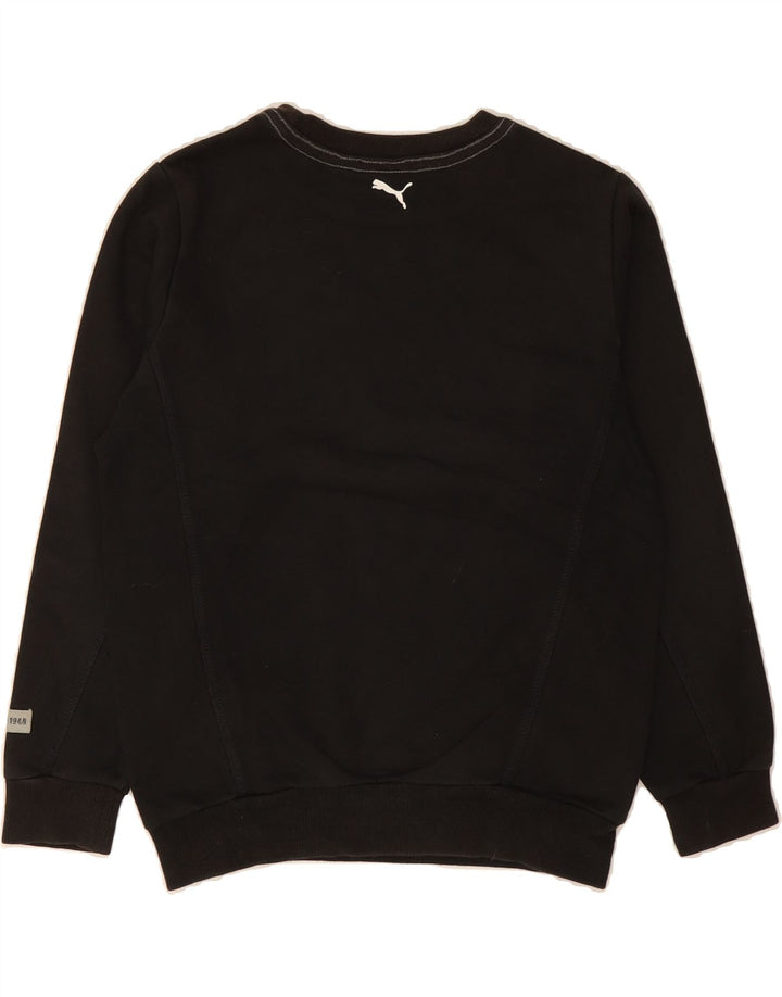 PUMA Boys Graphic Sweatshirt Jumper 9-10 Years Black Cotton Vintage Puma and Second-Hand Puma from Messina Hembry 