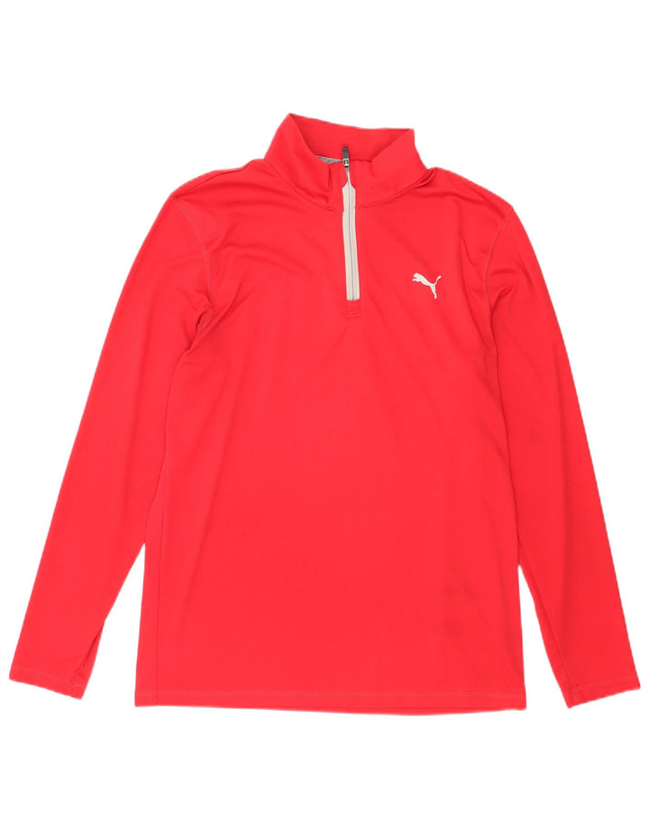 Puma Haut de Survêtement Zip Neck Pullover Homme Rouge Moyen Polyester