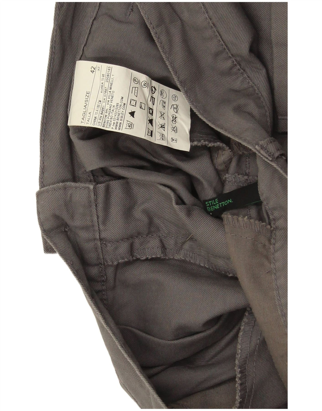 Benetton Bermuda Femme IT 42 Medium W32 Gris Coton
