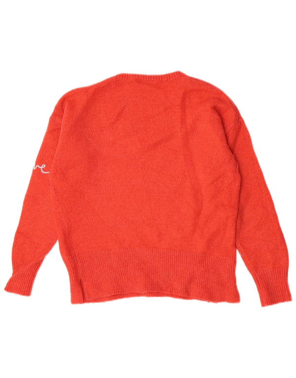 MINT VELVET Pull graphique à col rond pour femme UK 8 Small Orange
